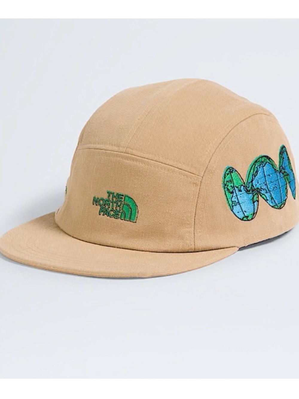 The North Face 5 Panel Camp Cap Tan Embroidered Outdoor Design